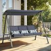 Chery Industrial 3-Seat Patio Hammock Lounge Chair, Outdoor Adjustable Converting Canopy Swing Chair AOTOFSS86BKBL